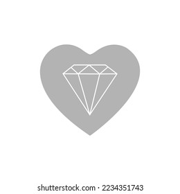 icono cardíaco, diamante, ilustración vectorial