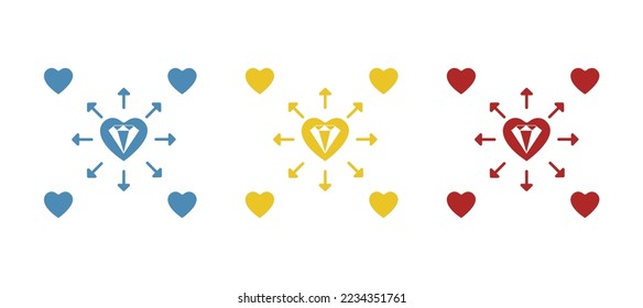 heart icon, diamond, vector illustration