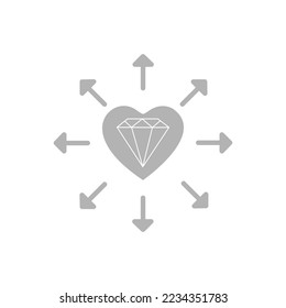 Herzsymbol, Diamant, Vektorgrafik
