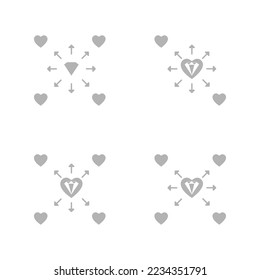 Herzsymbol, Diamant, Vektorgrafik