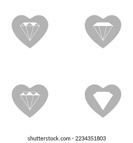 heart icon, diamond, vector illustration
