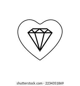 Herzsymbol, Diamant, Vektorgrafik
