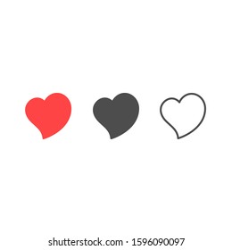 Heart icon in different styles