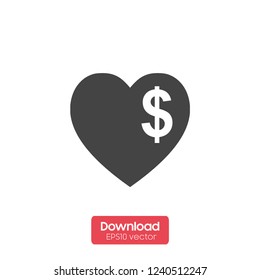 Heart icon dollar