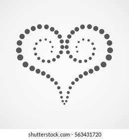 Heart icon of dots. Vector symbol.