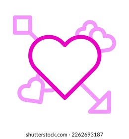 heart icon duocolor pink style valentine illustration vector element and symbol perfect. Icon sign from modern collection for web.