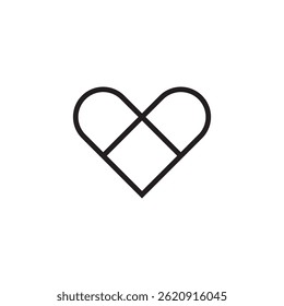 Icono de corazón Vector de trazo de contorno editable EPS
