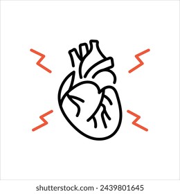 Heart icon editable stock vector stock