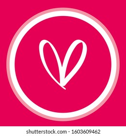  heart icon enclosed in a circle. vector
