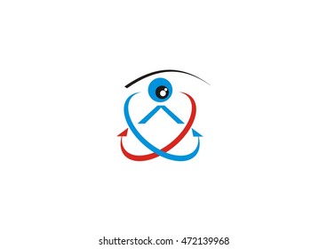 heart icon  in eye logo