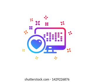 Heart icon. Favorite like sign. Positive feedback symbol. Dynamic shapes. Gradient design heart icon. Classic style. Vector