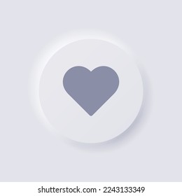 Heart icon, Favorite symbol icon, White Neumorphism soft UI Design for Web design, Application UI and more, Button, Vector.
