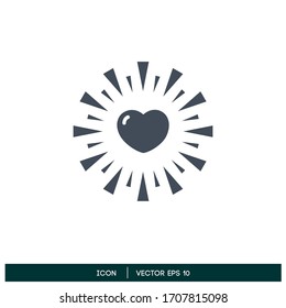 heart icon feeling symbol design element logo template 