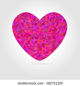 heart icon filled with bright multicolored pattern 