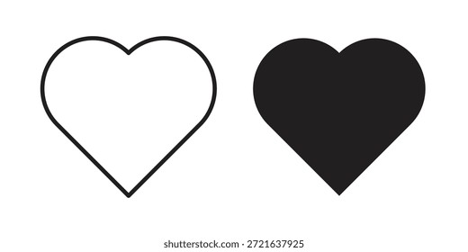 Icono de corazón en línea delgada, estilo de trazo para Sitio web y App