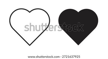 Heart icon in filled, thin line, stroke style for website and apps
