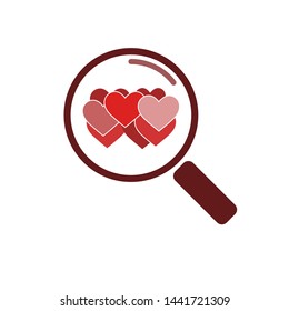 Heart icon, find love design illustration, heart concept on white background, icon vector, sign and symbol.