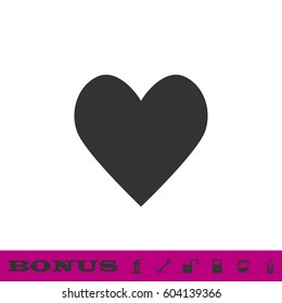 Heart Icon icon flat. Black pictogram on white background. Vector illustration symbol and bonus button