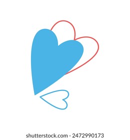 Heart icon. Flat color design. Abstract illustration of simple icon in flat style. Element demographic template with a heart and love theme