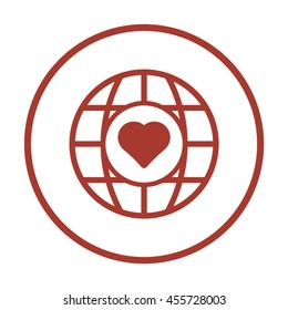  Heart  icon. Flat design.