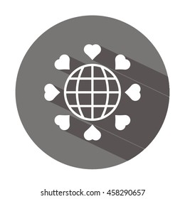  Heart  icon. Flat design.