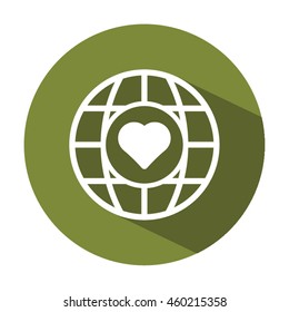  Heart  icon. Flat design.