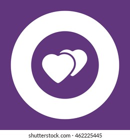  Heart  icon. Flat design.
