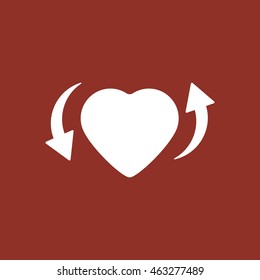  Heart  icon. Flat design.