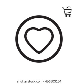  Heart  icon. Flat design.