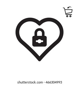  Heart  icon. Flat design.