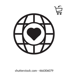  Heart  icon. Flat design.