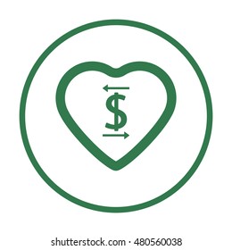  Heart  icon. Flat design.