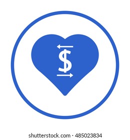  Heart  icon. Flat design.