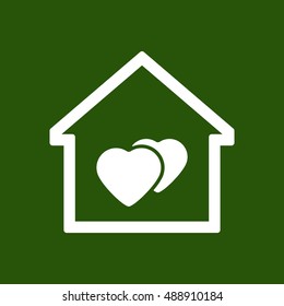  Heart  icon. Flat design.