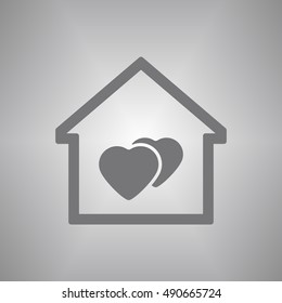  Heart  icon. Flat design.