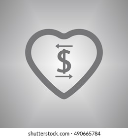  Heart  icon. Flat design.