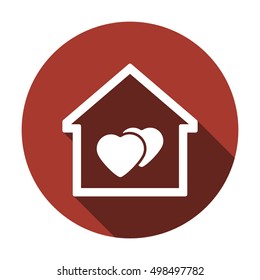 Heart  icon. Flat design.