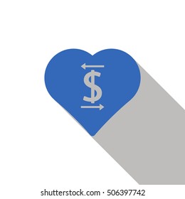  Heart  icon. Flat design.