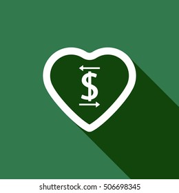  Heart  icon. Flat design.