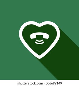  Heart  icon. Flat design.