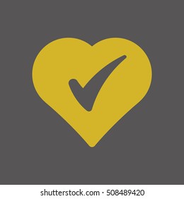  Heart  icon.  Flat design.