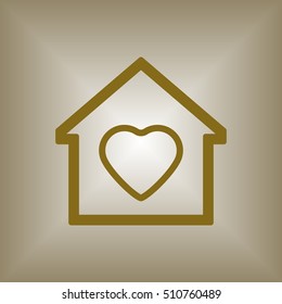  Heart  icon.  Flat design.