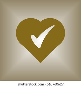  Heart  icon.  Flat design.
