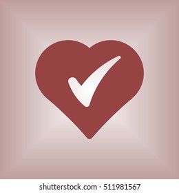  Heart  icon.  Flat design.