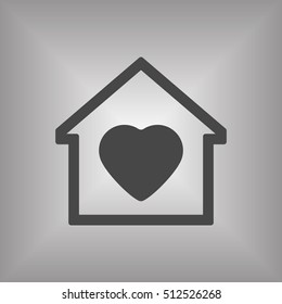  Heart  icon. Flat design.