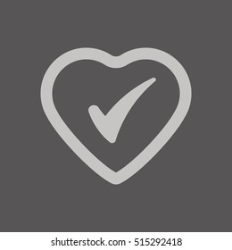  Heart  icon.  Flat design.