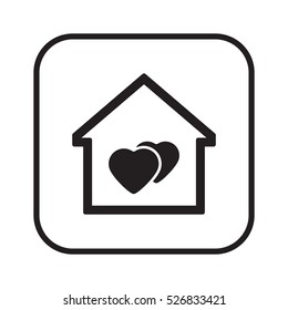  Heart  icon. Flat design.