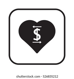 Heart  icon. Flat design.