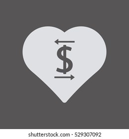  Heart  icon. Flat design.