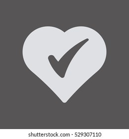  Heart  icon.  Flat design.